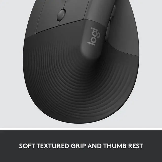 Alt view image 3 of 7 - Logitech Lift for Business Left, Vertical Ergonomic Mouse - Left-Handed Wireless