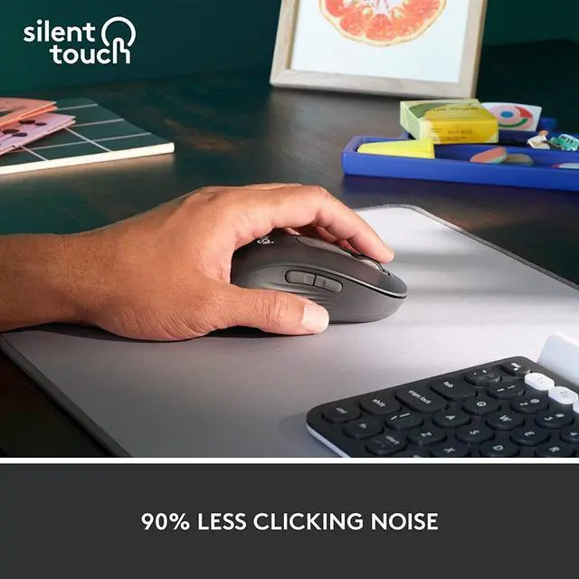 Alt view image 3 of 7 - Logitech Signature M650 L Left Wireless Mouse For Left Hand 910-006234 Graphite