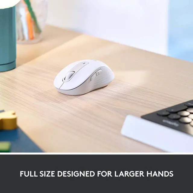 Alt view image 4 of 7 - Logitech Signature M650 L for Business Wireless Mouse Bluetooth Off White