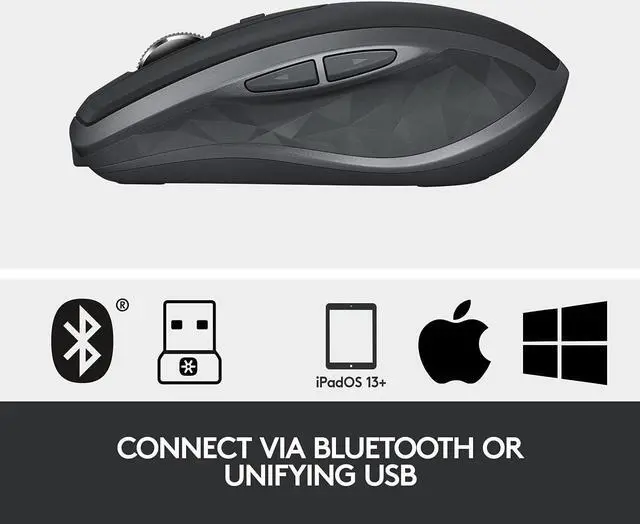 Alt view image 5 of 7 - logitech - MX Anywhere 2S Wireless Laser Mouse - Black 910-005748 NEW