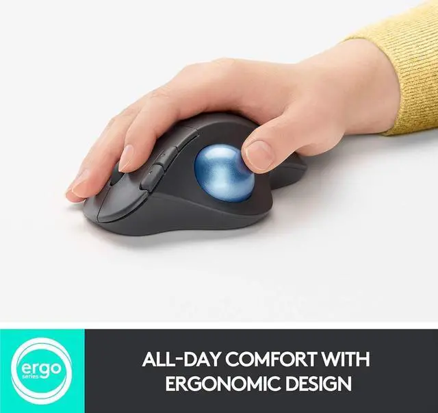Alt view image 2 of 7 - Logitech ERGO M575 Wireless Trackball Mouse Bluetooth and USB capabilities