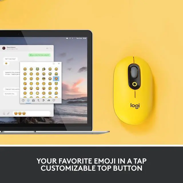 Alt view image 3 of 7 - Logitech POP Mouse, Wireless optical Mouse with Customizable Emojis, SilentTouch