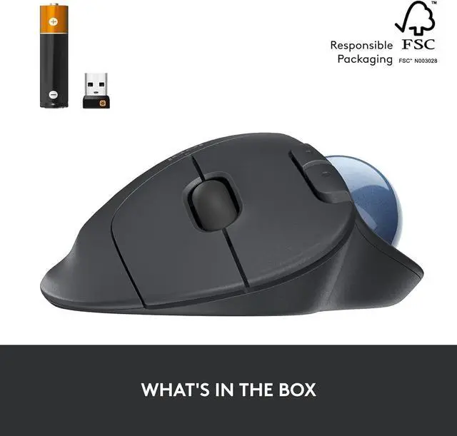 Alt view image 7 of 7 - Logitech ERGO M575 Wireless Trackball Mouse Bluetooth and USB capabilities