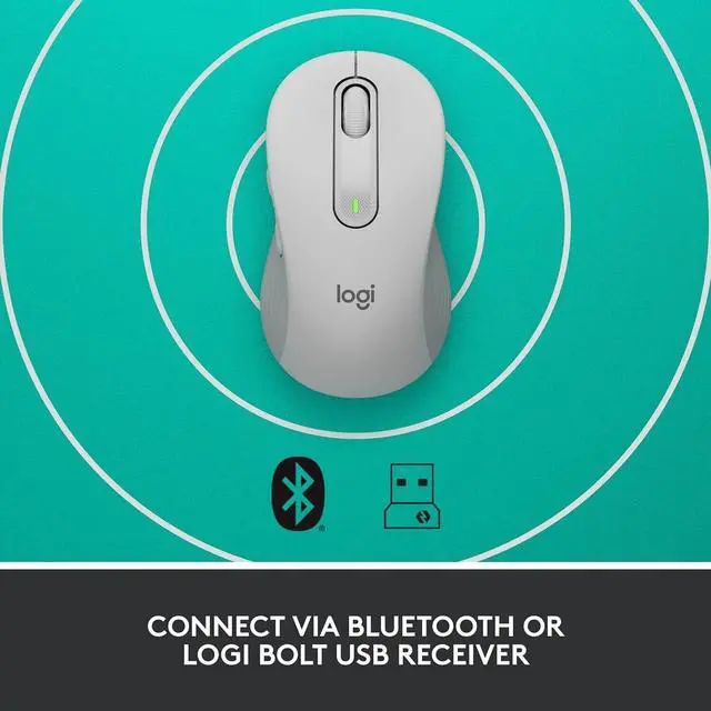Alt view image 2 of 7 - Logitech Signature M650 for Business Medium Wireless Mouse Off White