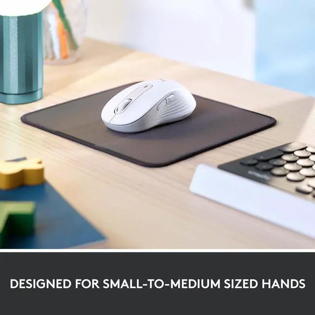 Alt view image 3 of 7 - Logitech Signature M650 for Business Medium Wireless Mouse Off White