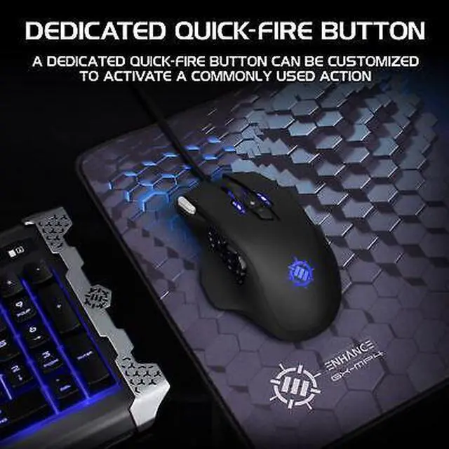 Alt view image 5 of 7 - ENHANCE Theorem 2 MMO Gaming Mouse with 13 Programmable Side Buttons