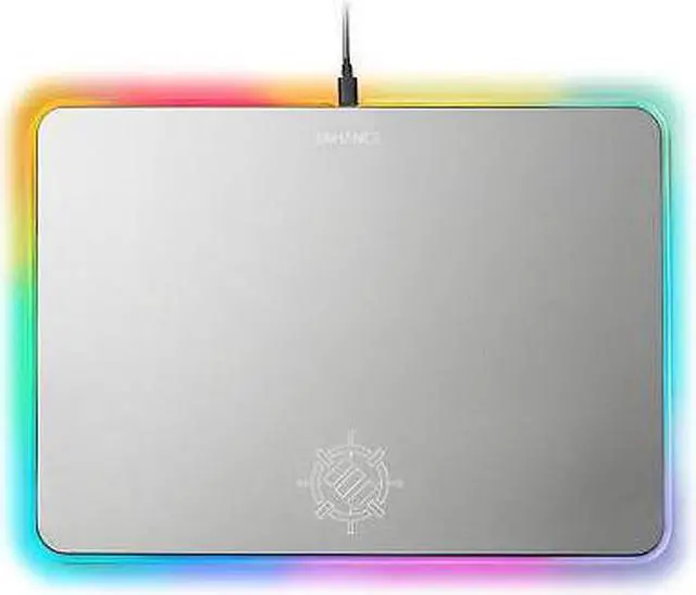 Main image of ENHANCE Aluminum LED Mouse Pad with Rainbow Illumination - Metal Alloy Finish