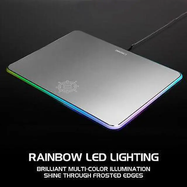 Alt view image 2 of 7 - ENHANCE Aluminum LED Mouse Pad with Rainbow Illumination - Metal Alloy Finish