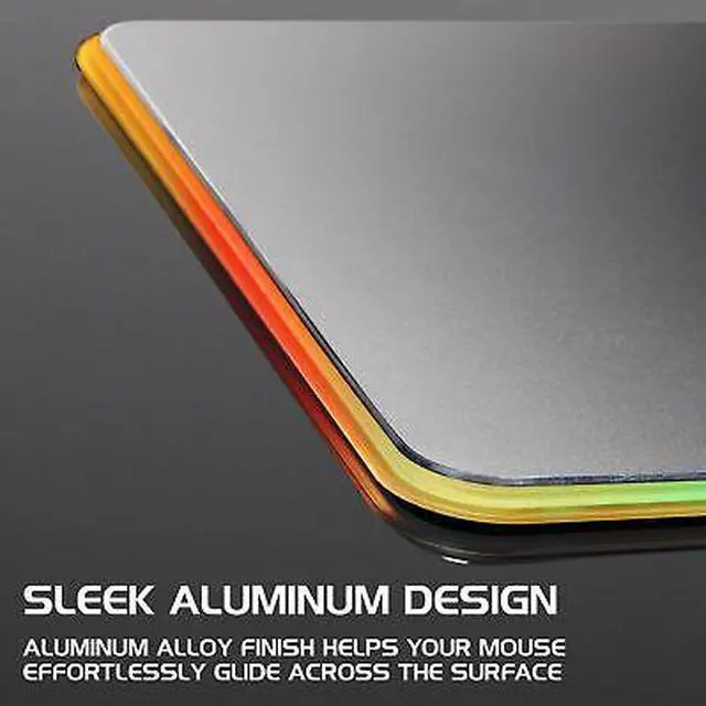 Alt view image 4 of 7 - ENHANCE Aluminum LED Mouse Pad with Rainbow Illumination - Metal Alloy Finish
