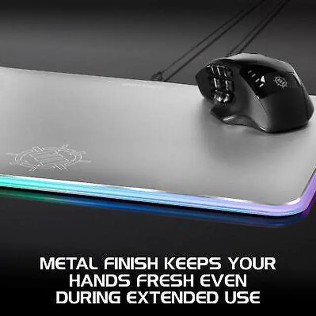 Alt view image 5 of 7 - ENHANCE Aluminum LED Mouse Pad with Rainbow Illumination - Metal Alloy Finish