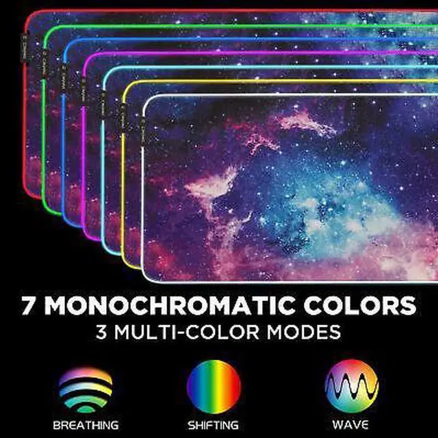 Alt view image 3 of 7 - XXXL LED Computer Desk Mat - Illuminated 3XL Large Mouse Mat (48x24 Mouse Pad)