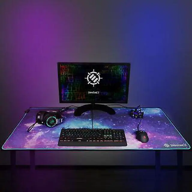 Alt view image 4 of 7 - XXXL LED Computer Desk Mat - Illuminated 3XL Large Mouse Mat (48x24 Mouse Pad)