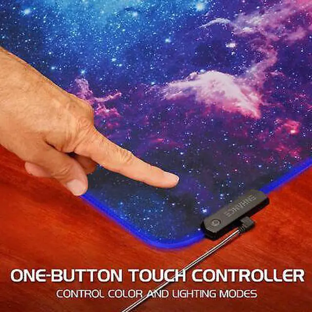 Alt view image 5 of 7 - XXXL LED Computer Desk Mat - Illuminated 3XL Large Mouse Mat (48x24 Mouse Pad)