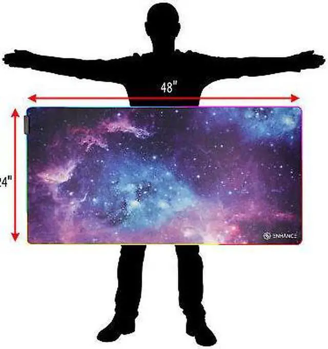 Alt view image 6 of 7 - XXXL LED Computer Desk Mat - Illuminated 3XL Large Mouse Mat (48x24 Mouse Pad)