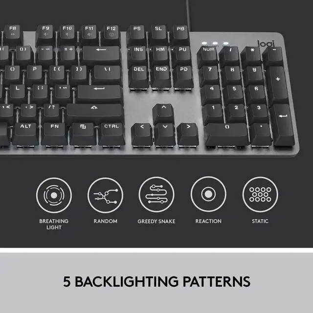 Alt view image 4 of 7 - Logitech K845 Mechanical Iluminated Keyboard corded aluminum mechanical keyboard