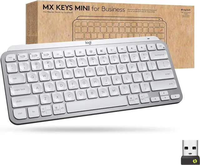 Main image of Logitech MX Keys Mini Wireless Illuminated Keyboard for Business, Compact Gray