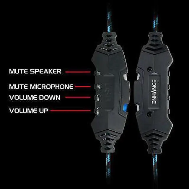 Alt view image 5 of 7 - Computer Gaming Headset w/ Microphone by ENHANCE - 7.1 Surround Sound & LED