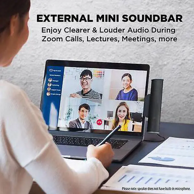 Alt view image 3 of 7 - GOgroove SonaVERSE USB Speaker for Laptop Computer (Black)