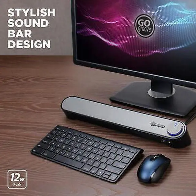 Alt view image 2 of 7 - GOgroove SonaVERSE UBR USB Powered Computer Sound Bar Speaker (Black)