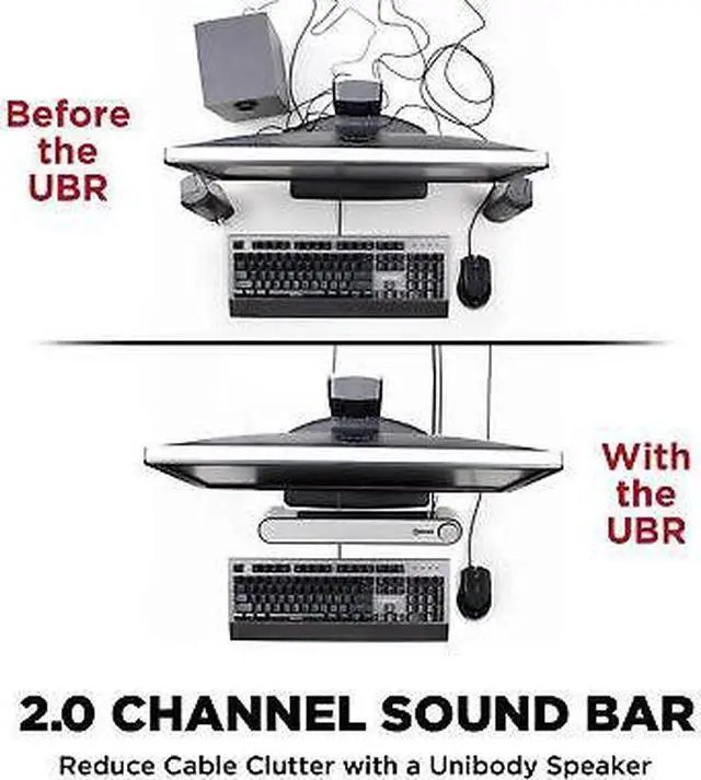 Alt view image 6 of 7 - GOgroove SonaVERSE UBR USB Powered Computer Sound Bar Speaker (Black)