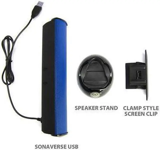 Alt view image 2 of 7 - USB Laptop Computer Speaker with Clip-On Portable Soundbar Design