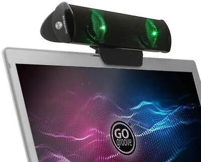 Main image of LED Laptop Computer Speaker with Clip-On Portable Soundbar Design