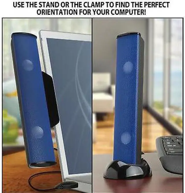 Alt view image 7 of 7 - USB Laptop Computer Speaker with Clip-On Portable Soundbar Design