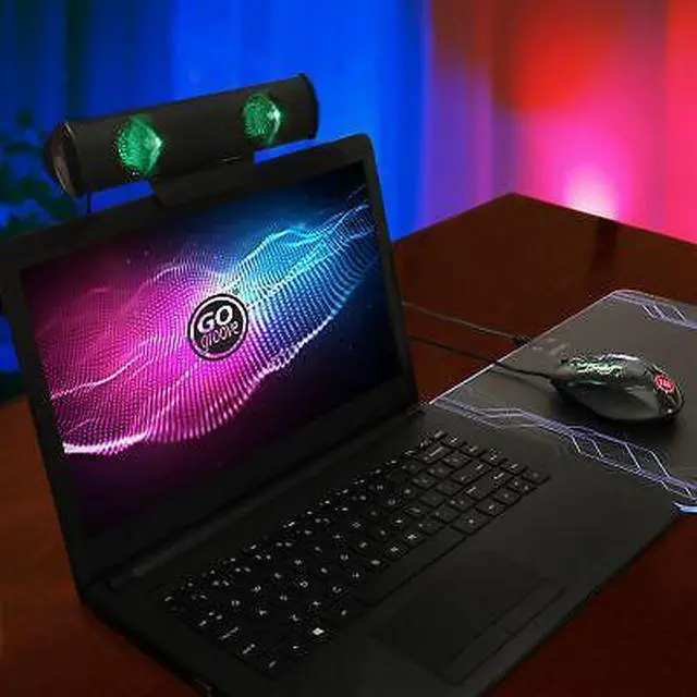 Alt view image 4 of 7 - LED Laptop Computer Speaker with Clip-On Portable Soundbar Design