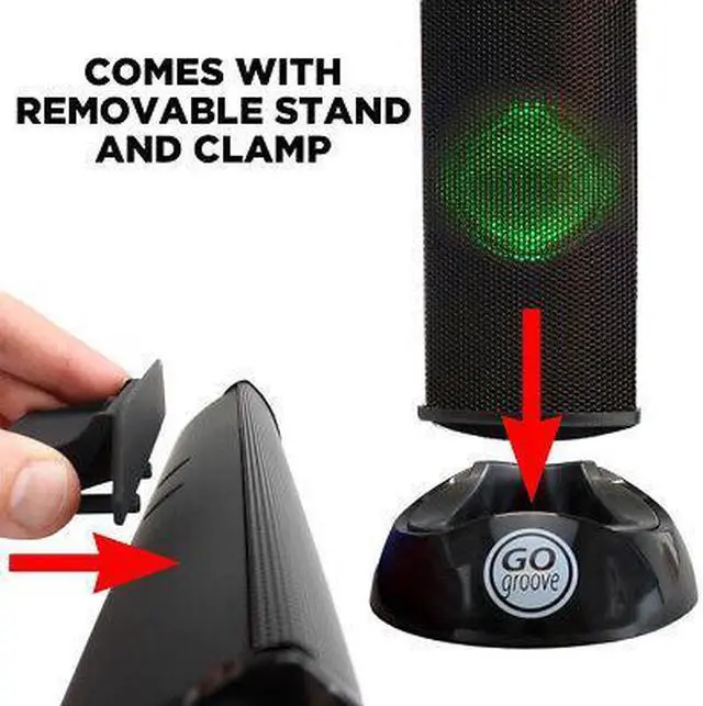 Alt view image 6 of 7 - LED Laptop Computer Speaker with Clip-On Portable Soundbar Design