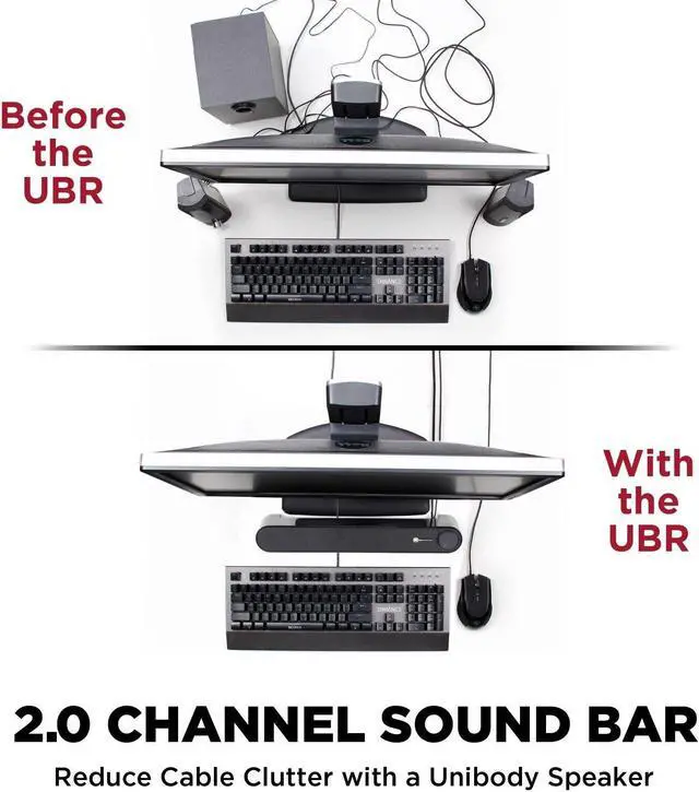 Alt view image 6 of 7 - Computer Sound Bar Speaker (Blackout) with Easy Access Headphone & Mic Jacks
