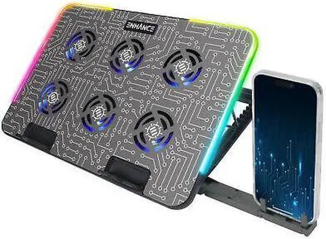 Main image of ENHANCE Voltaic 2 Laptop Cooling Pad - Metal Top Cooling Pad with RGB Lighting