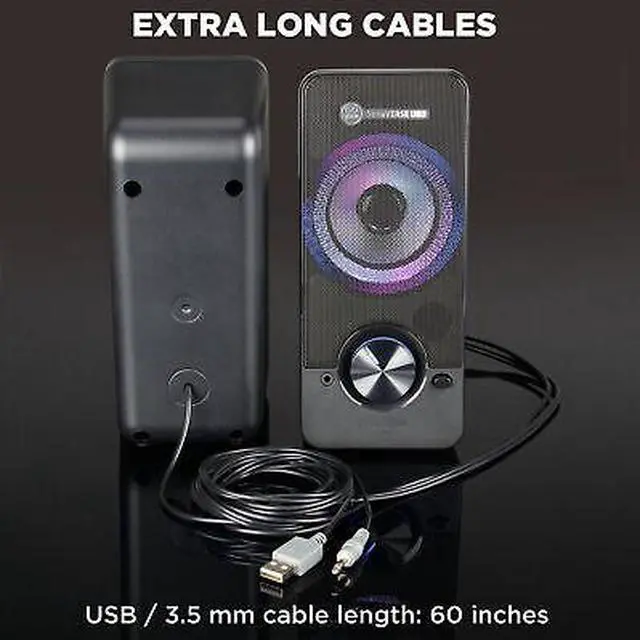 Alt view image 7 of 7 - LED Computer Speakers for Desktop and Laptop - USB Power with 2.5 In Drivers
