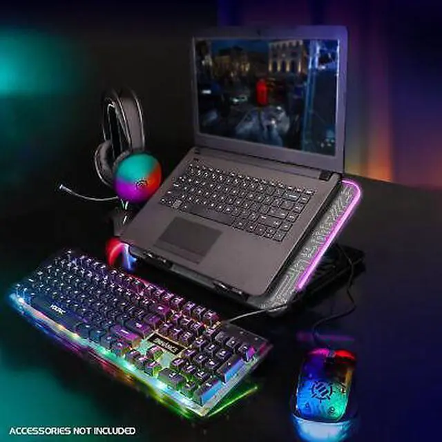 Alt view image 4 of 7 - ENHANCE Voltaic 2 Laptop Cooling Pad - Metal Top Cooling Pad with RGB Lighting