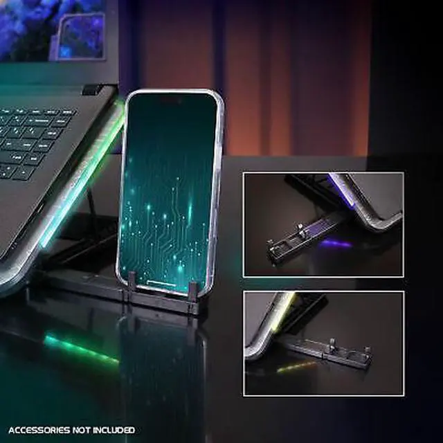 Alt view image 5 of 7 - ENHANCE Voltaic 2 Laptop Cooling Pad - Metal Top Cooling Pad with RGB Lighting