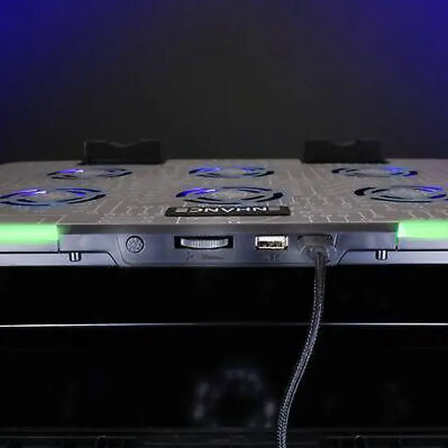 Alt view image 6 of 7 - ENHANCE Voltaic 2 Laptop Cooling Pad - Metal Top Cooling Pad with RGB Lighting