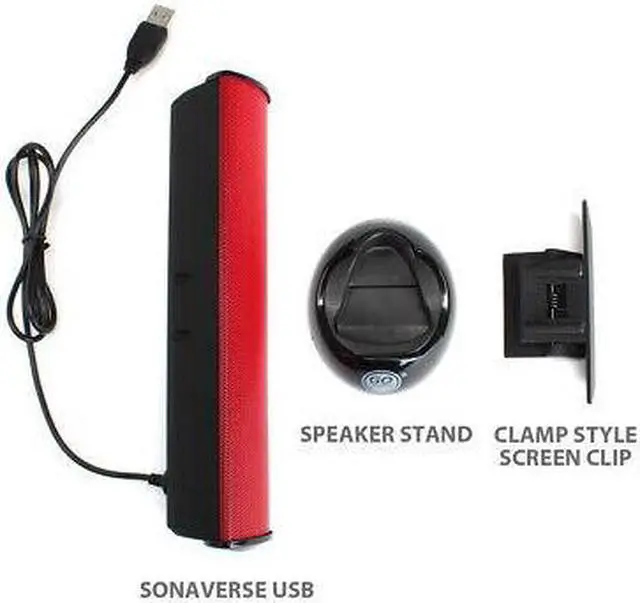 Alt view image 2 of 7 - USB Laptop Speaker Bar with 2 High Excursion Drivers & Clip-On Design