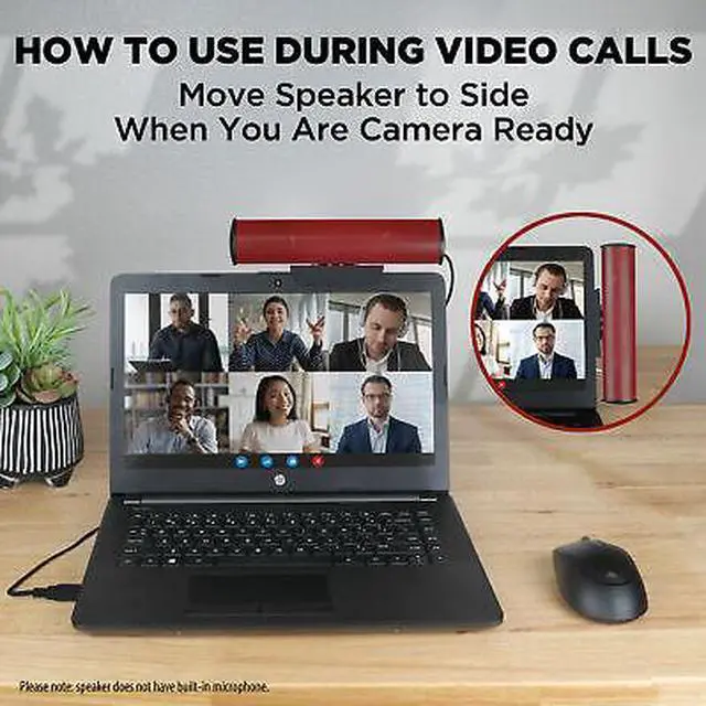 Alt view image 4 of 7 - USB Laptop Speaker Bar with 2 High Excursion Drivers & Clip-On Design