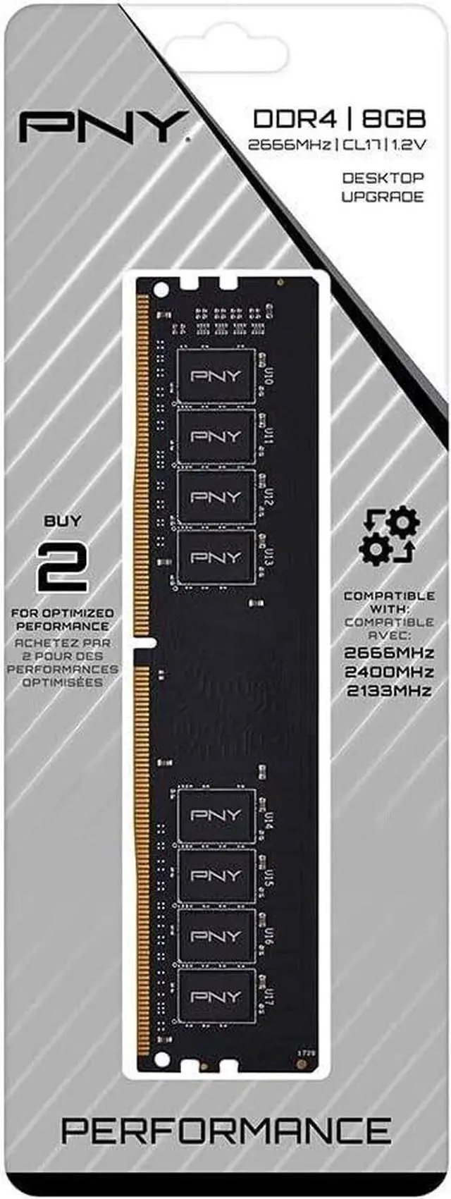 Alt view image 5 of 5 - PNY Performance 8GB DDR4 DRAM 2666MHz MD8GSD42666-TB NEW