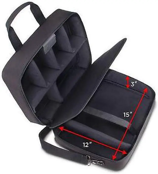 Alt view image 3 of 7 - Projector Case with Shoulder Strap, Extra Storage & Custom Dividers (Blue)