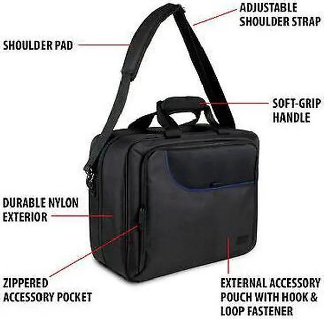Alt view image 4 of 7 - Projector Case with Shoulder Strap, Extra Storage & Custom Dividers (Blue)
