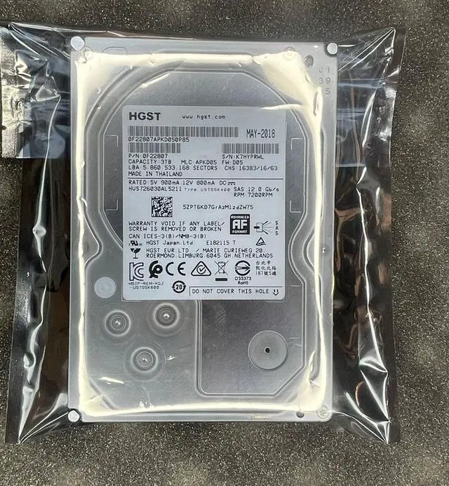 Main image of (NOT FOR HOME PC!) HGST 0F22807 3TB 7200 RPM 128MB SAS 12GB 3.5" hard drive HDD dell HP Supermicro