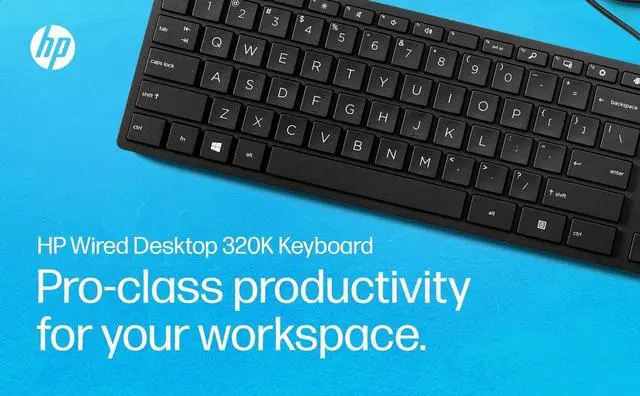 Alt view image 2 of 7 - Lot x 50 HP Smart 320K Slim Wired Keyboard 108 Keys QWERTY L96909-001 L95712-001