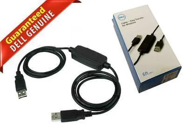 Main image of Lot of 10 Dell CBEBEAF064 Fast Transfer Cable for Windows USB 2.0 6ft CN-0RJ57K