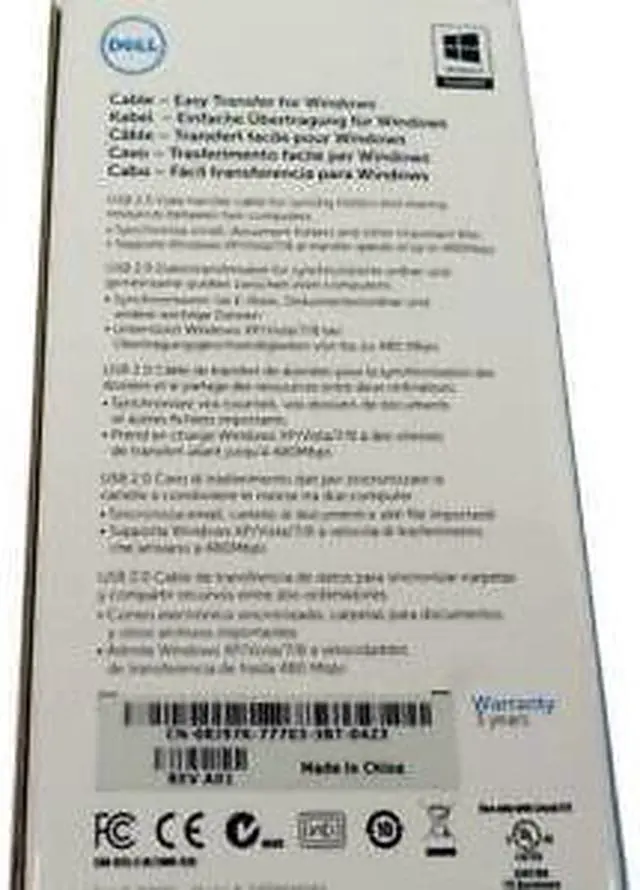 Alt view image 5 of 6 - Lot of 10 Dell CBEBEAF064 Fast Transfer Cable for Windows USB 2.0 6ft CN-0RJ57K