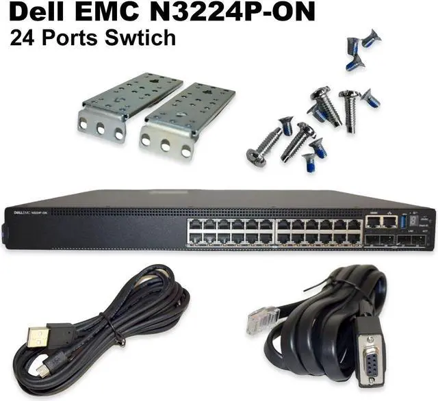 Alt view image 2 of 14 - Dell EMC N3224P-ON 24x1G 4x10G 2x100G PoE 1050W 3L Network Ethernet Switch GM1R7