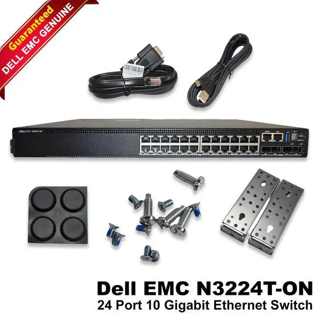 Main image of DELL EMC N3224T-ON 24X1G Rj-45 4X10G Sfp+ 2X100G L3 4GB 550W PSU Switch 74C4V