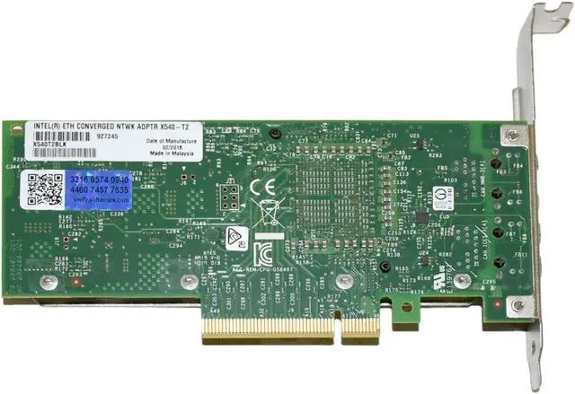 Alt view image 7 of 14 - Intel PCI-E x8 10G Dual RJ45 Ports Ethernet Network Adapter Card X540-T2