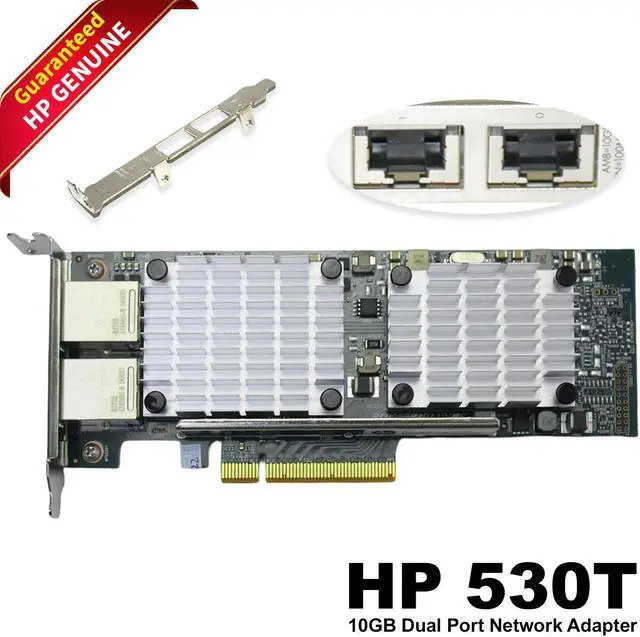 Main image of HP 530T 10Gb 2-Port PCI Ethernet Adapter 656596-B21 Low-Profile PCIe Card