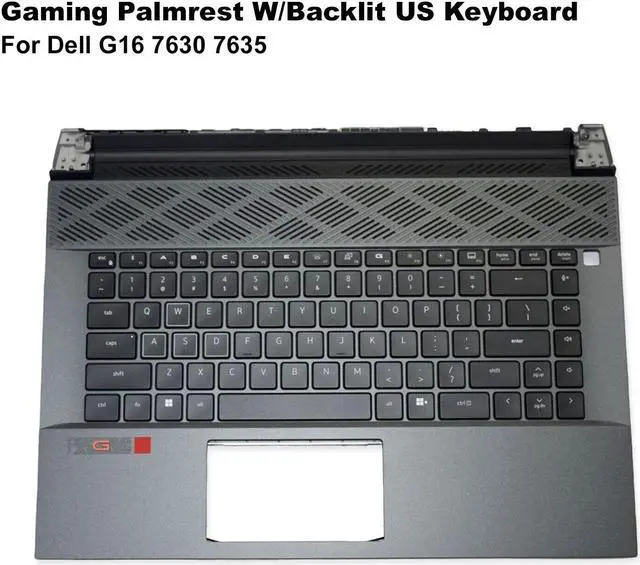 Alt view image 2 of 7 - Dell G16 7630 7635 Gaming Palmrest Upper Case w/ Backlit US Keyboard FDWCX