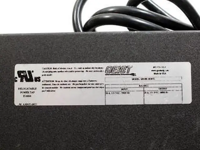 Alt view image 5 of 6 - Geist E76064 Power Tap 10-Outlet 20A 125VAC Surge Protector Unit BR100-1020TL